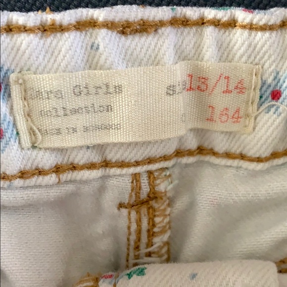 Zara Girls Floral Denim Cutoff Shorts - Picture 3 of 6